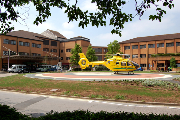 Helicopter landing site at Musgrove Park Hospital