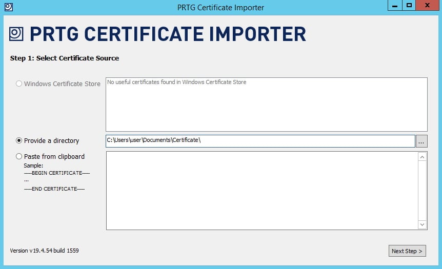 PRTG Certificate Importer