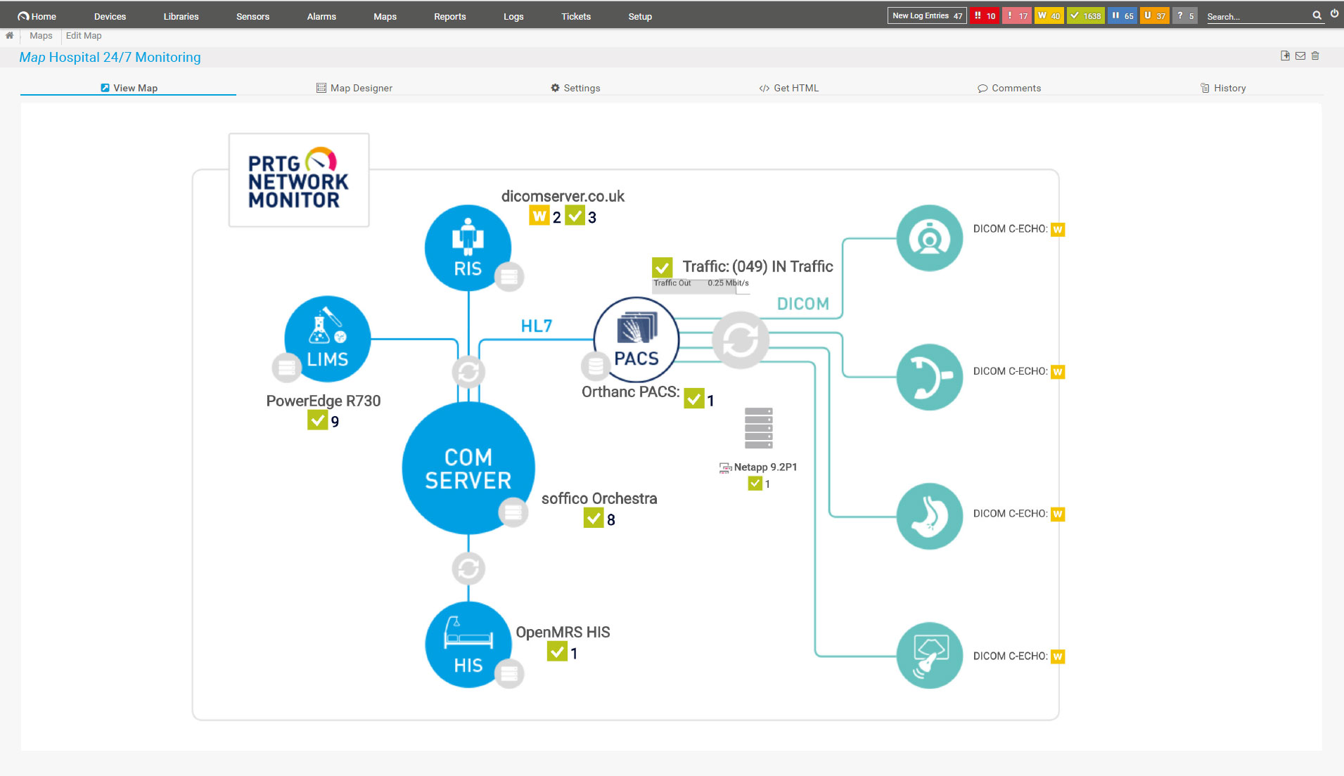 Healthcare IT monitoring with PRTG