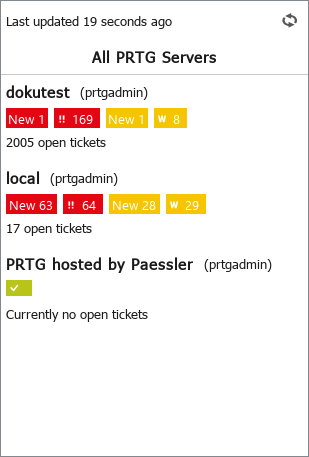 Status of all configured servers