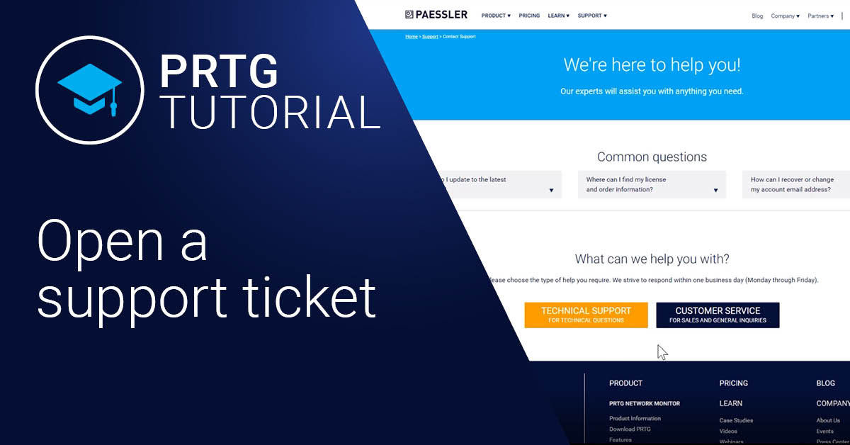 Video: Support ticket in PRTG (Videos, Tickets)