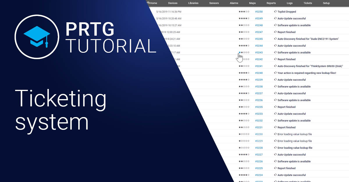 Video: Ticketing system in PRTG (Videos, Tickets)