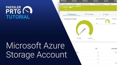 PRTG Tutorial: Microsoft Azure Storage Account Sensor (Videos, Sensors)