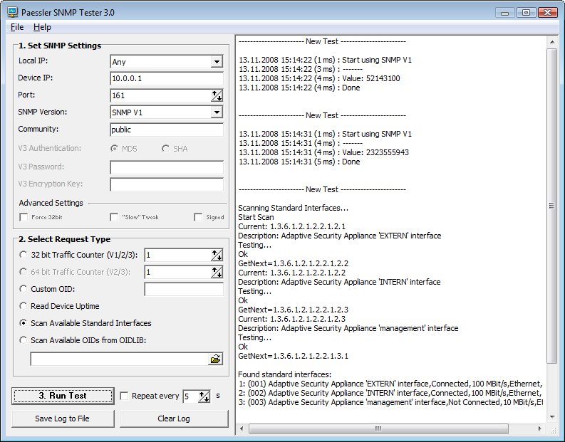 Free SNMP Tester tool by Paessler